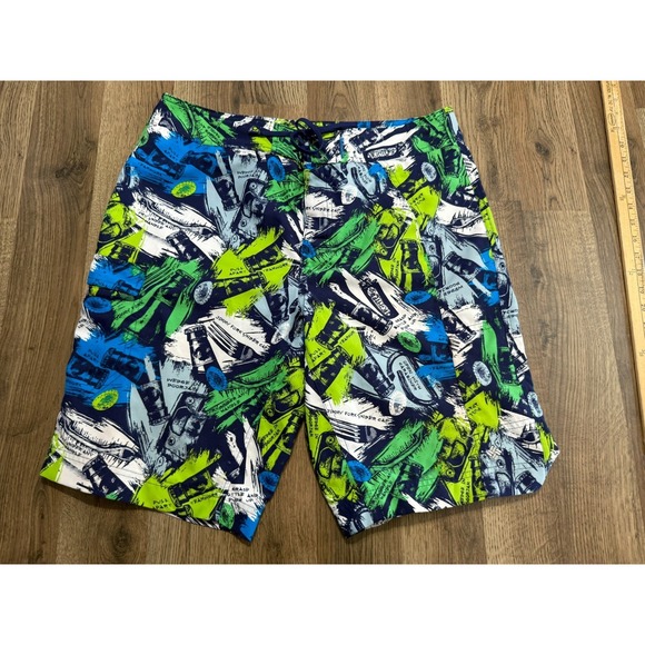 Columbia Other - Columbia Shorts Men's Size 34x11 Multicolor Swim Trunks Drawstring Beach Bottles